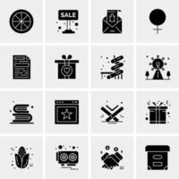 16 iconos de negocios universales vector ilustración de icono creativo para usar en proyectos relacionados con la web y dispositivos móviles