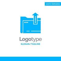 Folder Document File Storage Blue Business Logo Template vector