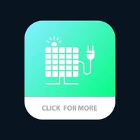 Energy Solar Sun Plug Mobile App Button Android and IOS Glyph Version vector