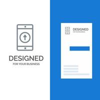 Application Mobile Mobile Application Smartphone Sent Grey Logo Design and Business Card Template vector