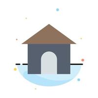 Building Hose House Shop Abstract Flat Color Icon Template vector