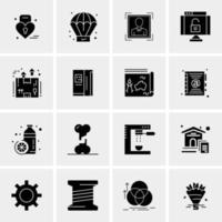 16 iconos de negocios universales vector ilustración de icono creativo para usar en proyectos relacionados con la web y dispositivos móviles