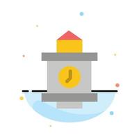 Train Time Station Abstract Flat Color Icon Template vector