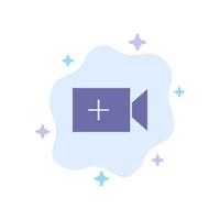 Video Camera Ui Blue Icon on Abstract Cloud Background vector