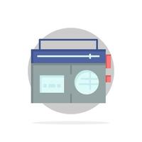 Tape Radio Music Media Abstract Circle Background Flat color Icon vector