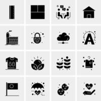 16 iconos de negocios universales vector ilustración de icono creativo para usar en proyectos relacionados con la web y dispositivos móviles