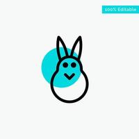 conejito pascua conejito de pascua conejo turquesa resaltar círculo punto vector icono