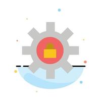 Gear Setting Lock Support Abstract Flat Color Icon Template vector