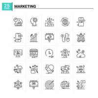 25 Marketing icon set vector background