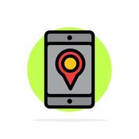 Mobile Cell Map Location Abstract Circle Background Flat color Icon vector