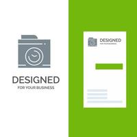 Camera Image Big Think Grey Logo Design and Business Card Template vector