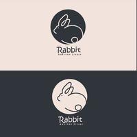 Minimal creative line art logo of rabbit abstract bunny logo vector