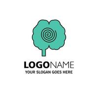 Brain Head Hypnosis Psychology Business Logo Template Flat Color vector