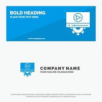 Video Play Setting Design SOlid Icon Website Banner and Business Logo Template vector