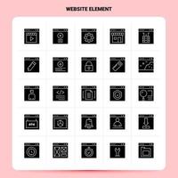 Solid 25 Website Element Icon set Vector Glyph Style Design Black Icons Set Web and Mobile Business ideas design Vector Illustration