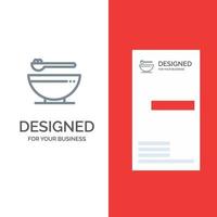 Bowl Food Kitchen Madrigal Grey Logo Design and Business Card Template vector
