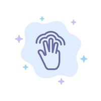 Fingers Gestures Hand Interface Multiple Touch Blue Icon on Abstract Cloud Background vector