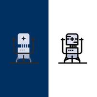 Biochip Bot Future Machine Medical  Icons Flat and Line Filled Icon Set Vector Blue Background