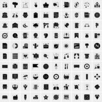 Set of 100 Universal Solid Icons vector