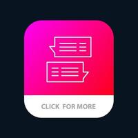 Chat Bubble Mail Message Conversations Mobile App Button Android and IOS Line Version vector