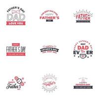 Happy fathers day 9 Black and Pink Typography Fathers day background design Fathers day greeting card Editable Vector Design Elements