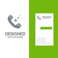 Call Communication Incoming Phone Grey Logo Design and Business Card Template vector