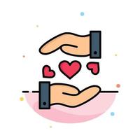 Love Sharing Heart Wedding Abstract Flat Color Icon Template vector