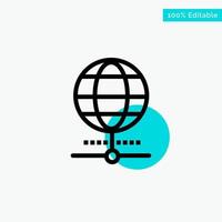 Globe Internet Browser World turquoise highlight circle point Vector icon