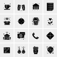 16 iconos de negocios universales vector ilustración de icono creativo para usar en proyectos relacionados con la web y dispositivos móviles