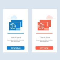 Identity Pass Passport Shopping  Blue and Red Download and Buy Now web Widget Card Template vector