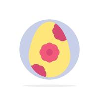 Egg Easter Flower Abstract Circle Background Flat color Icon vector