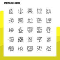 Set of Creative Process Line Icon set 25 Icons Vector Minimalism Style Design Black Icons Set Linear pictogram pack