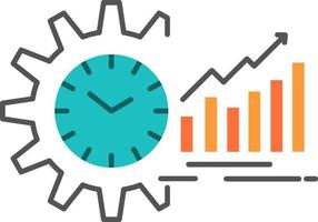 Chart Analytics Graphs Market Schedule Time Trends  Flat Color Icon Vector icon banner Template