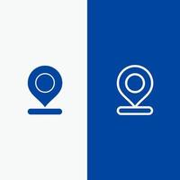 Location Map Marker Pin Line and Glyph Solid icon Blue banner Line and Glyph Solid icon Blue banner vector