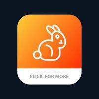 Bunny Easter Rabbit Mobile App Button Android and IOS Line Version vector