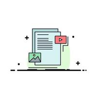 data document file media website Flat Color Icon Vector