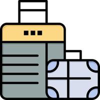 bolsa de equipaje bolso hotel color plano icono vector icono banner plantilla