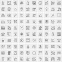 Set of 100 Creative Business Line Icons vector