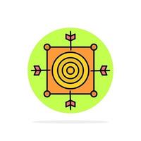 Focus Board Dart Arrow Target Abstract Circle Background Flat color Icon vector