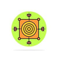 Focus Board Dart Arrow Target Abstract Circle Background Flat color Icon vector