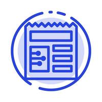 Document Basic Ui Blue Dotted Line Line Icon vector