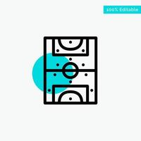 Entertainment Game Football Field turquoise highlight circle point Vector icon