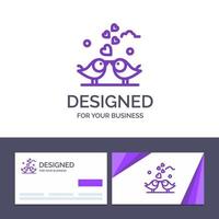 Creative Business Card and Logo template Bride Hearts Love Loving Wedding Vector Illustration