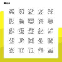 Set of Tools Line Icon set 25 Icons Vector Minimalism Style Design Black Icons Set Linear pictogram pack