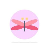 Dragon Dragonfly Dragons Fly Spring Abstract Circle Background Flat color Icon vector