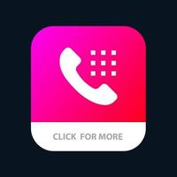 Call Dial Phone Keys Mobile App Button Android and IOS Glyph Version vector