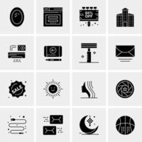 16 iconos de negocios universales vector ilustración de icono creativo para usar en proyectos relacionados con la web y dispositivos móviles