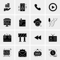 16 iconos de negocios universales vector ilustración de icono creativo para usar en proyectos relacionados con la web y dispositivos móviles