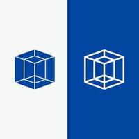 Design Graphic Tool Line and Glyph Solid icon Blue banner Line and Glyph Solid icon Blue banner vector
