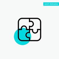 Puzzle Parts Strategy Teamwork turquoise highlight circle point Vector icon